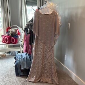 Elegant Sequined Lace Gown/ mother of the bride